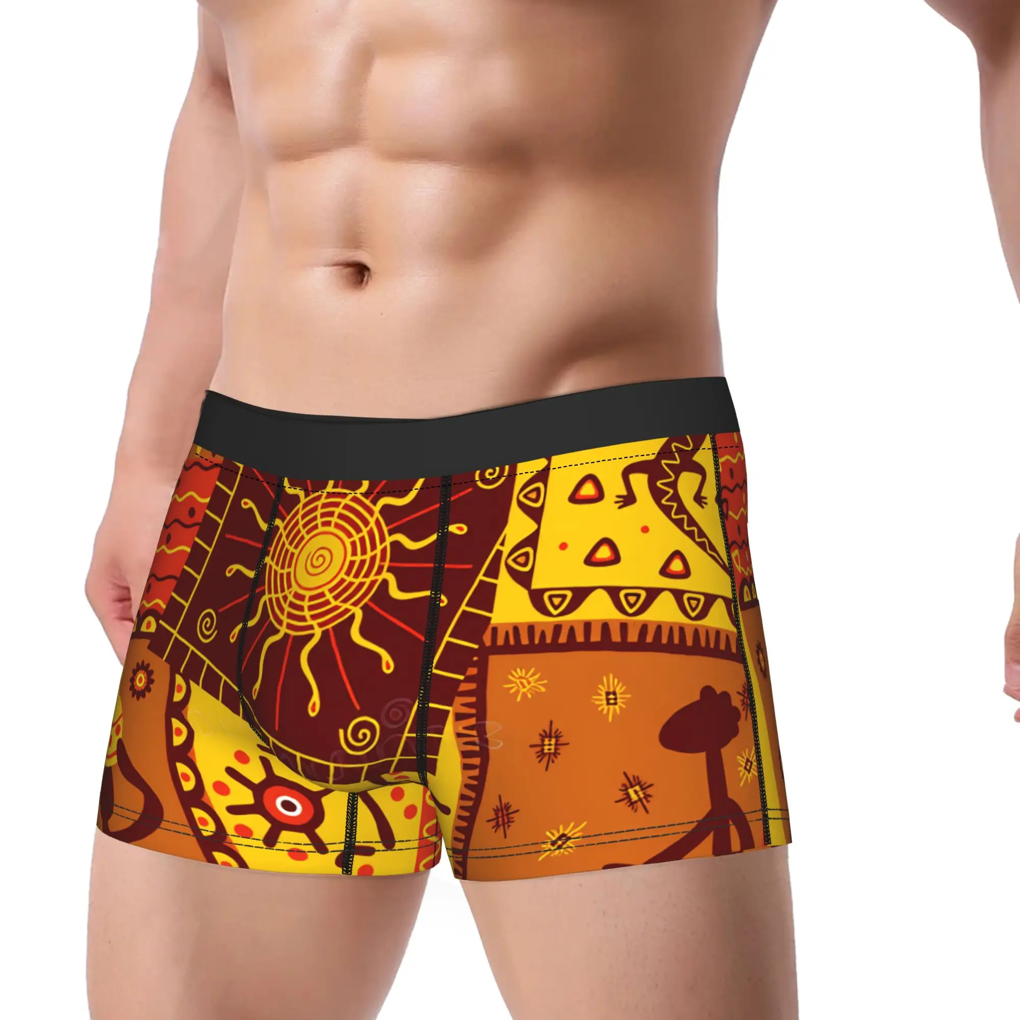 African Tribal Patterns Underwear  Printing Boxershorts Trenky Man Underpants Breathable Shorts Briefs Birthday Gift