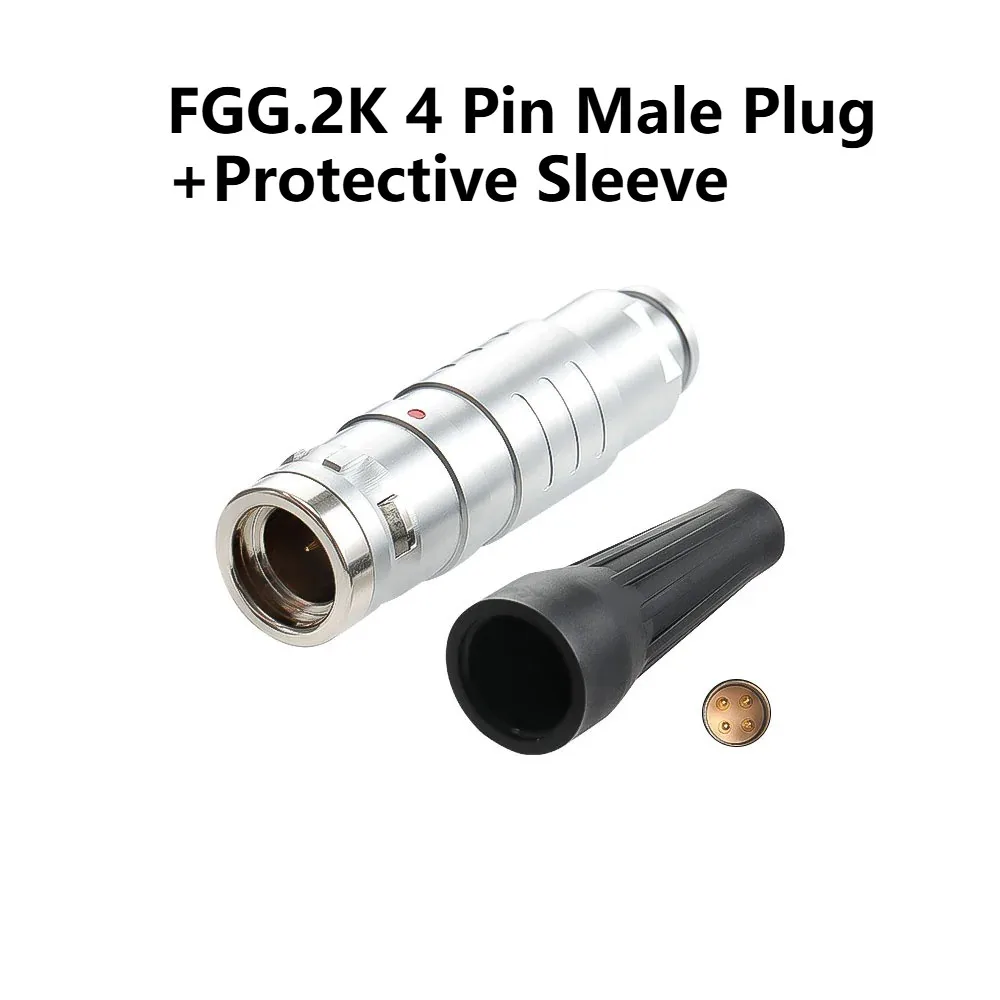 2x FGG EGG 2K 4Pin Plug Sockect IP68 EMI Shielded Push-Pull Self-Locking Panel Mount for Industrial & Camera Equipment