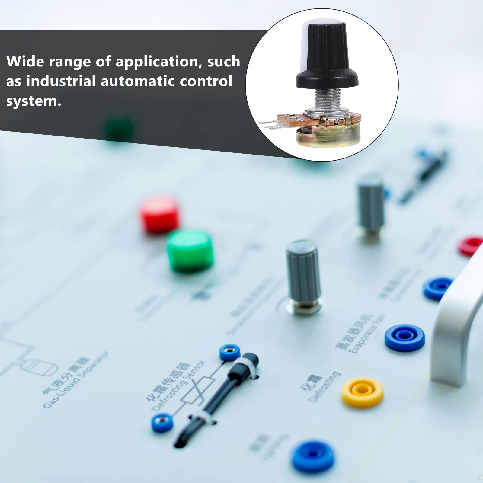 10 Pcs Potentiometer Knob Cap Adjustable Linear Taper Rotary with Switch Plastic Knurled Shaft