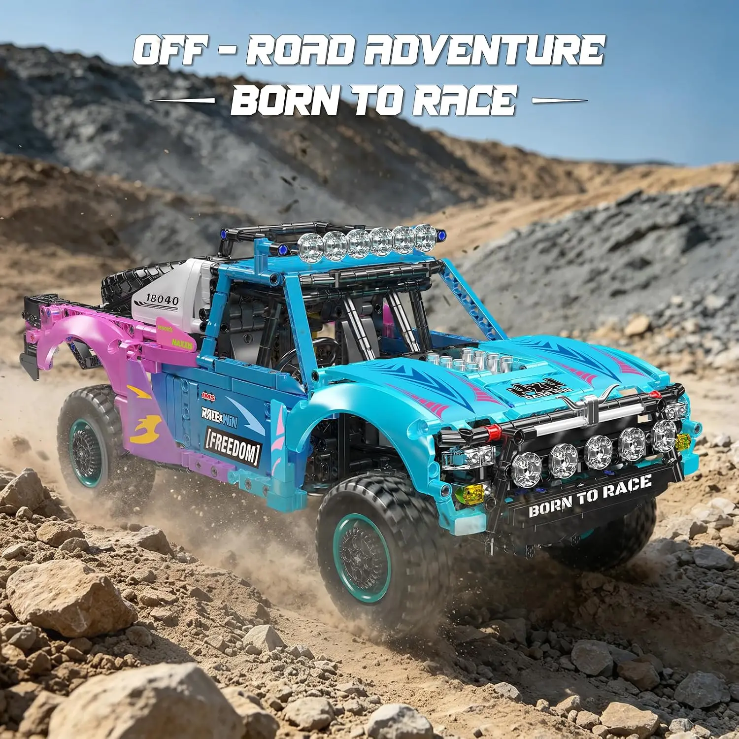18040 Remote Control Off-Road Car Building Set, 1573+ Pieces