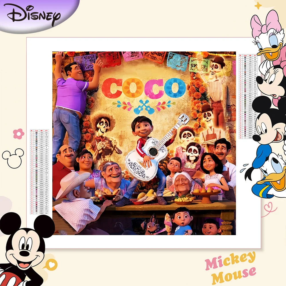 Disney New Arrival Diamond Embroidery Coco Full Square Drill Painting Cartoon Cross Stitch Mosaic Miguel Modern Home Decoration