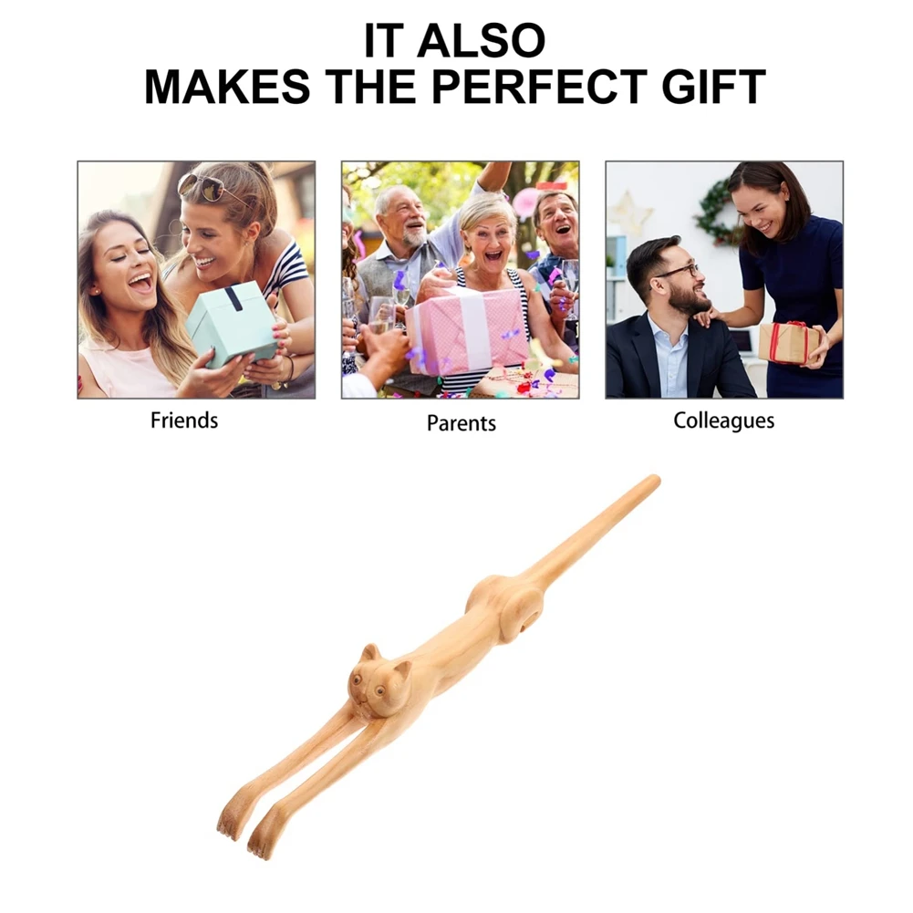 

ABUU-деревянный массажер для спины в форме кошки, деревянная спинка, спонтанный скребок для артефактов спины