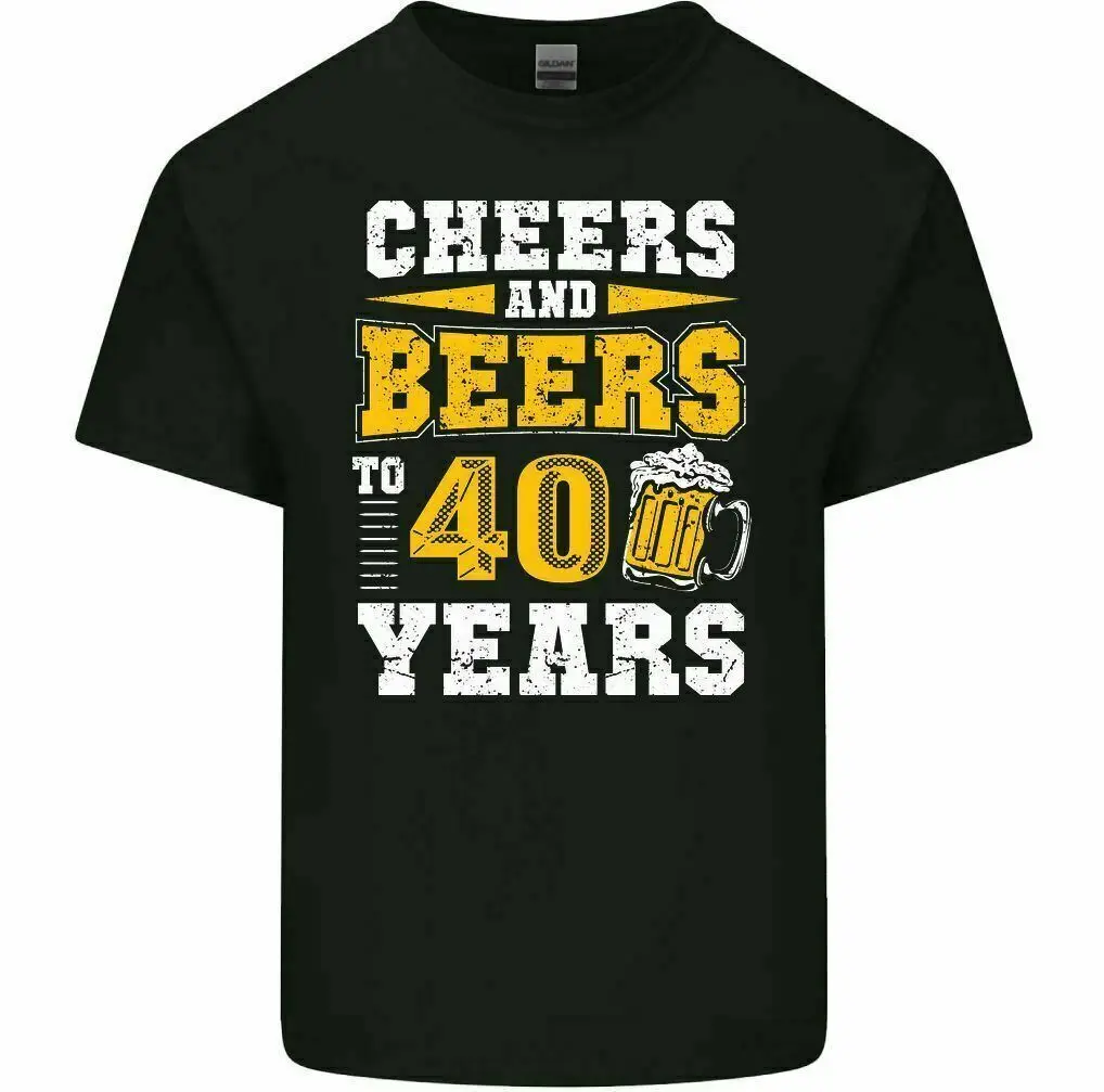 40th Birthday T-Shirt 1982 Mens Funny CHEERS & BEERS to 40 Year Old Alcohol Top