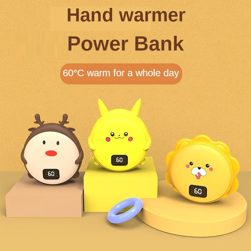 

Hand Warmer USB Rechargeable Electric Hand Warmer Heater Mini Pocket Warmer 2 in 1 Power Bank Cartoon For Smart Home 10000mah