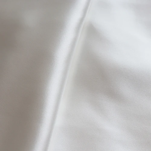 Imagen 2 del producto Suministros de costura DIY, 1 metro, 100% seda pura, satén blanco natural, bufanda blanca brillante, tela, accesorios de ropa, encanto de seda suave