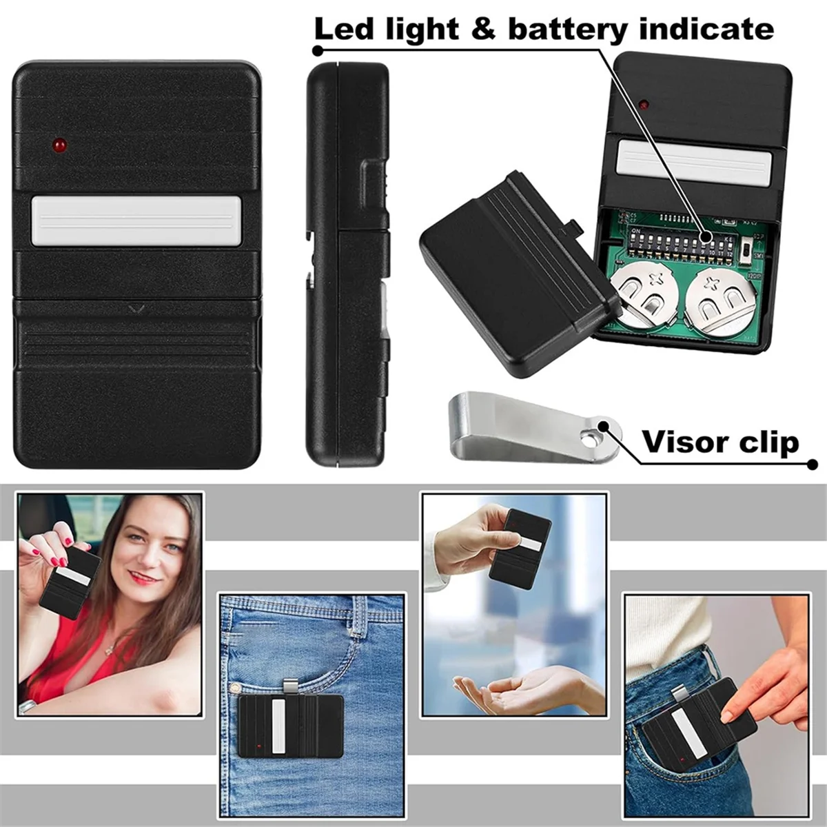 

Y16A 2Pcs 9 or 12 Dip Switch Garage Remote Control GT90-1 G220 MAT90 GT912 AT90 Remote Control