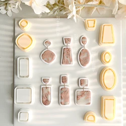 Soft Pottery Earrings Polymer Clay Cutter Geometry Arc Shape Polymer Clay Cutter Ceramic Earrings Jewelry Pendants Clay Tools