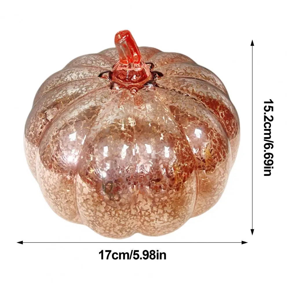 Automated Pumpkin Lights Led Glass Pumpkin Lantern with Timer Battery-powered Halloween Decoration Warm Led for Seasonal