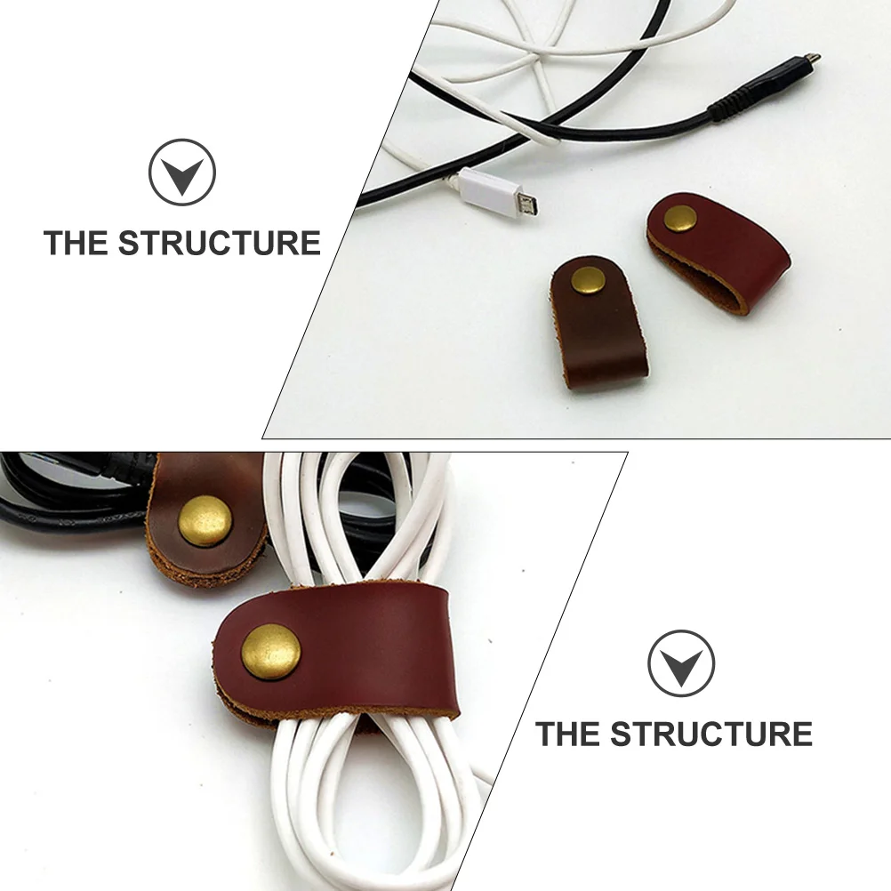 

10pcs Cable Winder Handmade Retro Cord Organizer Snap Button For Usb Headphone Data Cables Portable Clip