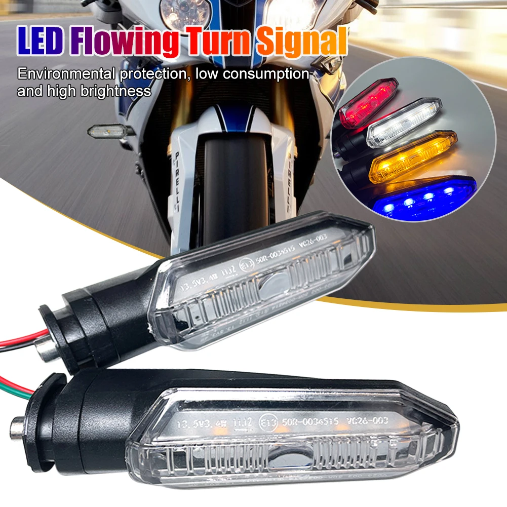 

Motorcycle Turn Signal 12V Dual Color DRL Amber Flowing Water Turn Signal Daytime Running Light for Honda CB150R CRF250L ADV150