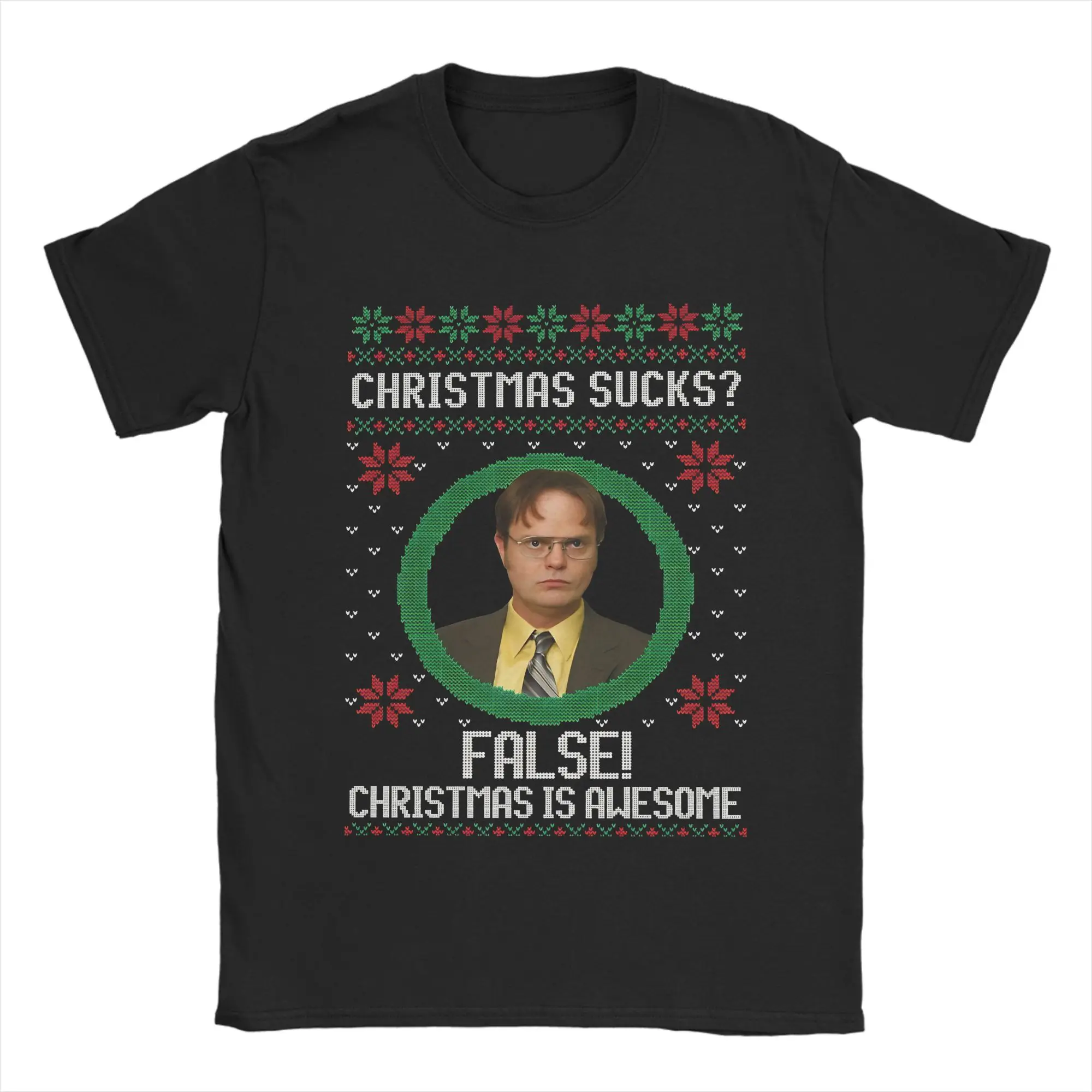 Vintage Dwight Schrute False T-Shirt for Men O Neck Pure Cotton T Shirt The Office Short Sleeve Tees Original Clothing