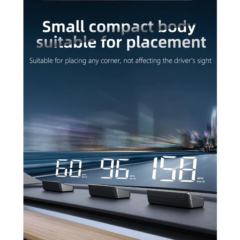 Universal Car HUD Head-Up Display GPS Speedometer HD 1080P Dashboard Monitor with Real-Time Speed, Navigation Compatibility