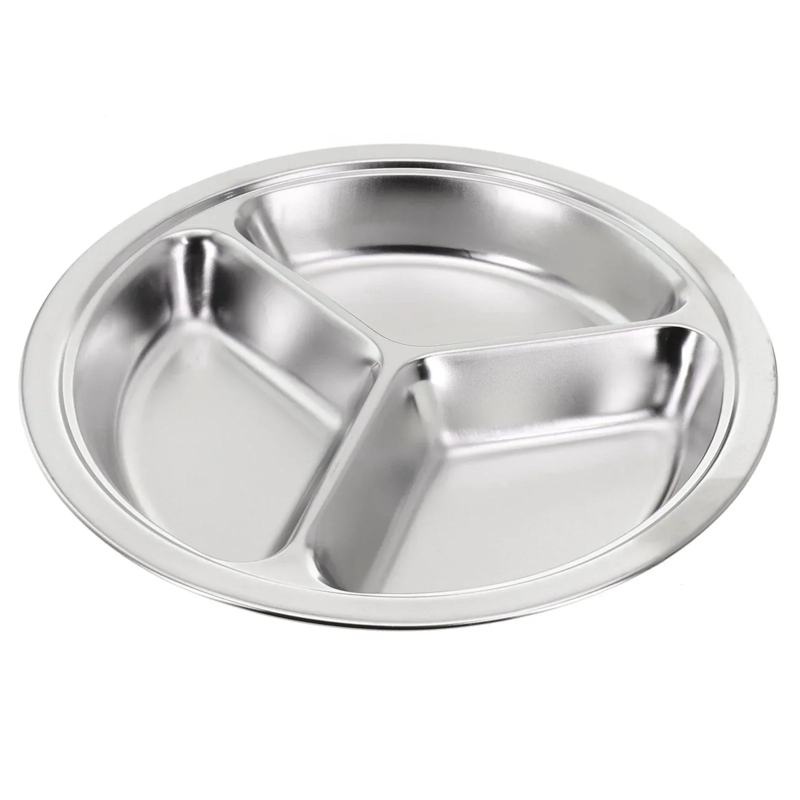 1 Pc 22 24 26cm Stainless Steel Divided Tray Dinner Snack Kids Baby Plate Diet Plate Diet Food Control Tray Dinner Plates