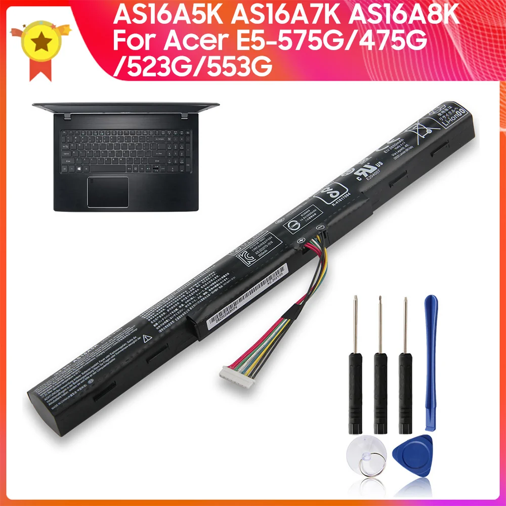 

Replacement Battery AS16A7K AS16A8K AS16A5K for Acer E5-576G E5-475G E5-774G 774 54MX 553R 51NM E5-523G E5-553G F5-573G