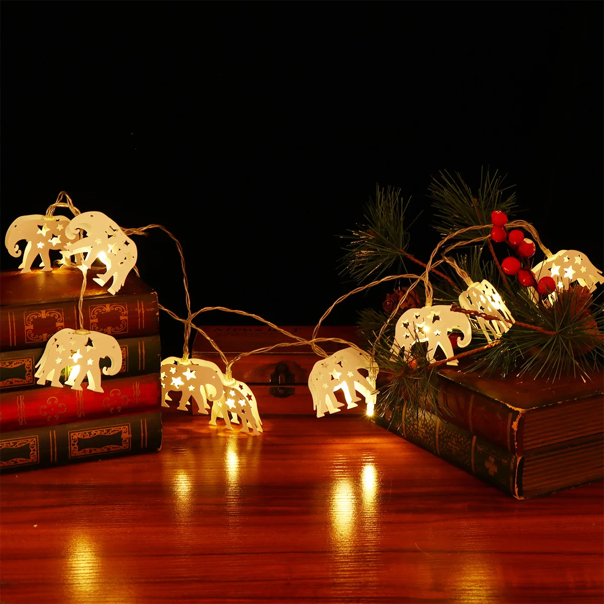 

1pc Led Elephant String Decorative Hanging Lamp For Garden Party White No Included Lamp Ornaments Festive Lighting