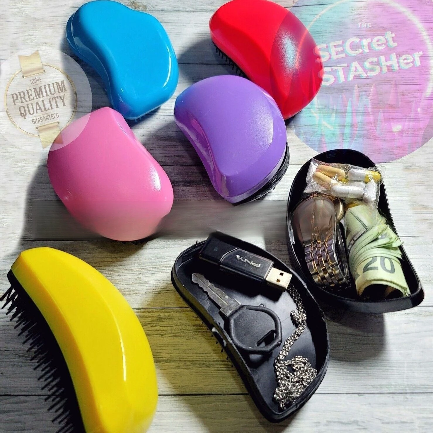 Creative Money Hiding Artifact Hair Comb Portable Beauty Massage Plastic Comb Can Hide Money and Store Safely Transfer Storage