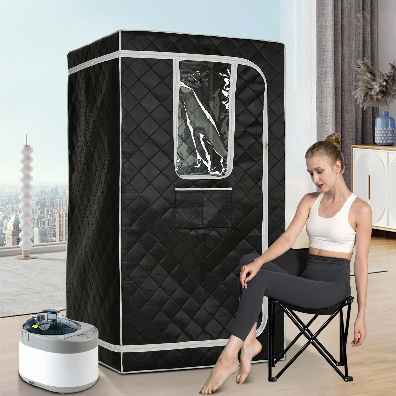 

Smartmak Folding Type Sauna Shower Slimming Full Body Detox Portable Steam Sauna Tent