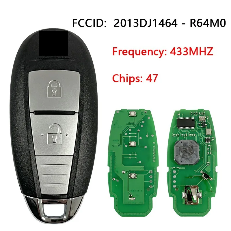 

R64M0 For Suzuki Vitara 2016 2017 2018 2019+ Remote Fob 434MHz Smart Key CMIIT ID 2013DJ1464 P/N: 37172-54P01 37172-54P02