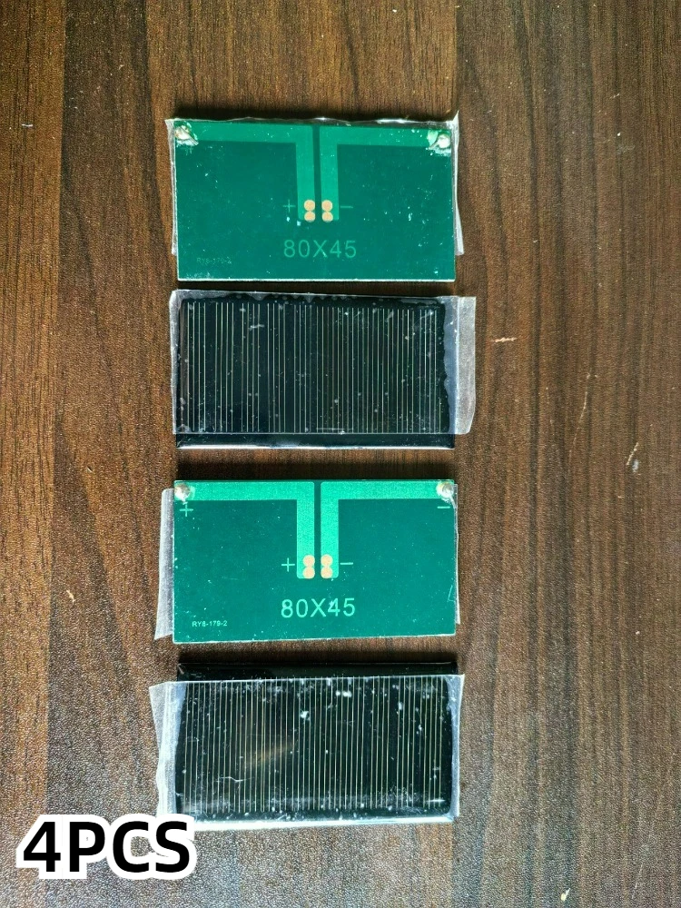 Portable DIY Solar Panel 1PCS‑4PCS 5V 80MA 0.4W 80x45mm Single Crystal Epoxy Solar Cell Module For Battery Charging Cell Phone