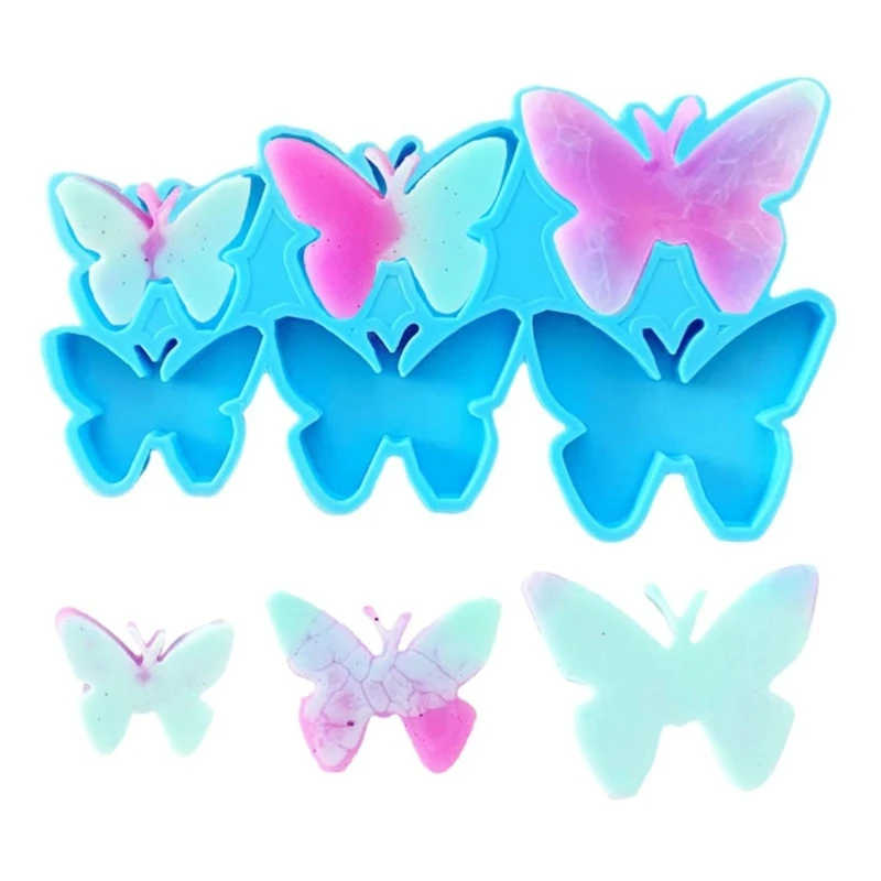 DIY 6 Cavity Butterfly Shape Earrings Silicone Mold Handmade Jewelry Keychain Necklace Pendant Charms Epoxy Resin Casting Mould