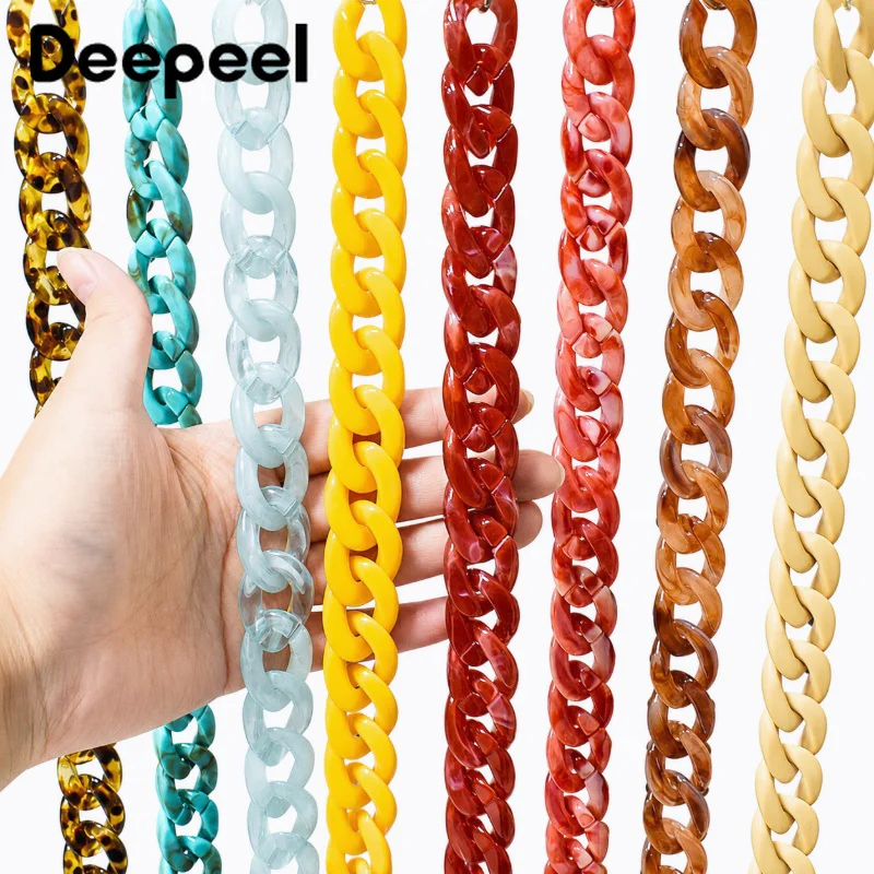 1/2 Stück Deepeel 60cm Acryl-Taschenriemen, Handtaschen-Harzkette, abnehmbare Karabinerhaken für Taschengriffe, DIY-Zubehör
