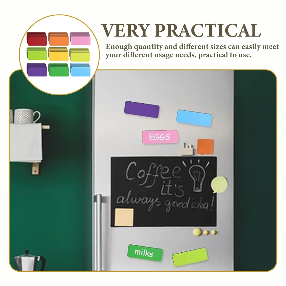 

54pcs Magnetic Name Tags Colorful Dry Erase Labels For Refrigerator Whiteboard School Office Writable Flexible Magnets