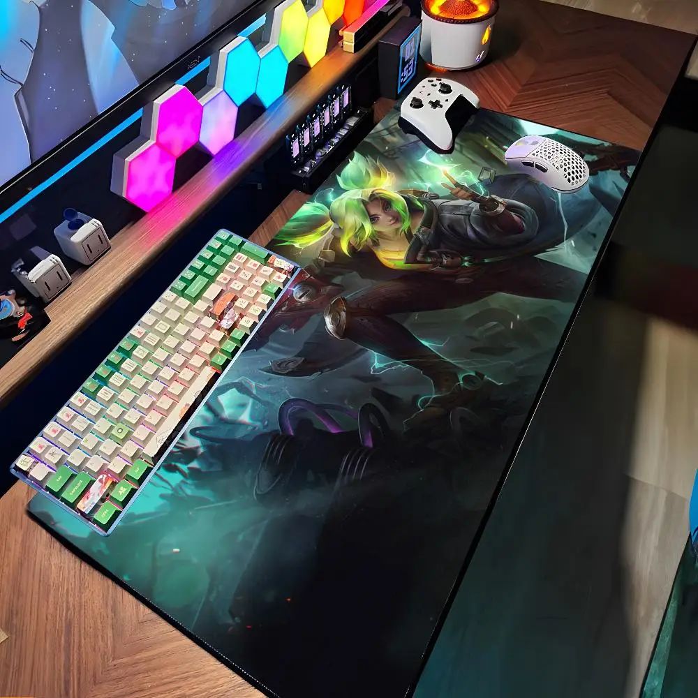 Zeri Ziggs Zilean Mouse Pad Cartoon Lockedge Large Gaming Pad Computer Gamer Keyboard Mat Desk Mousepad PC Desk Pad