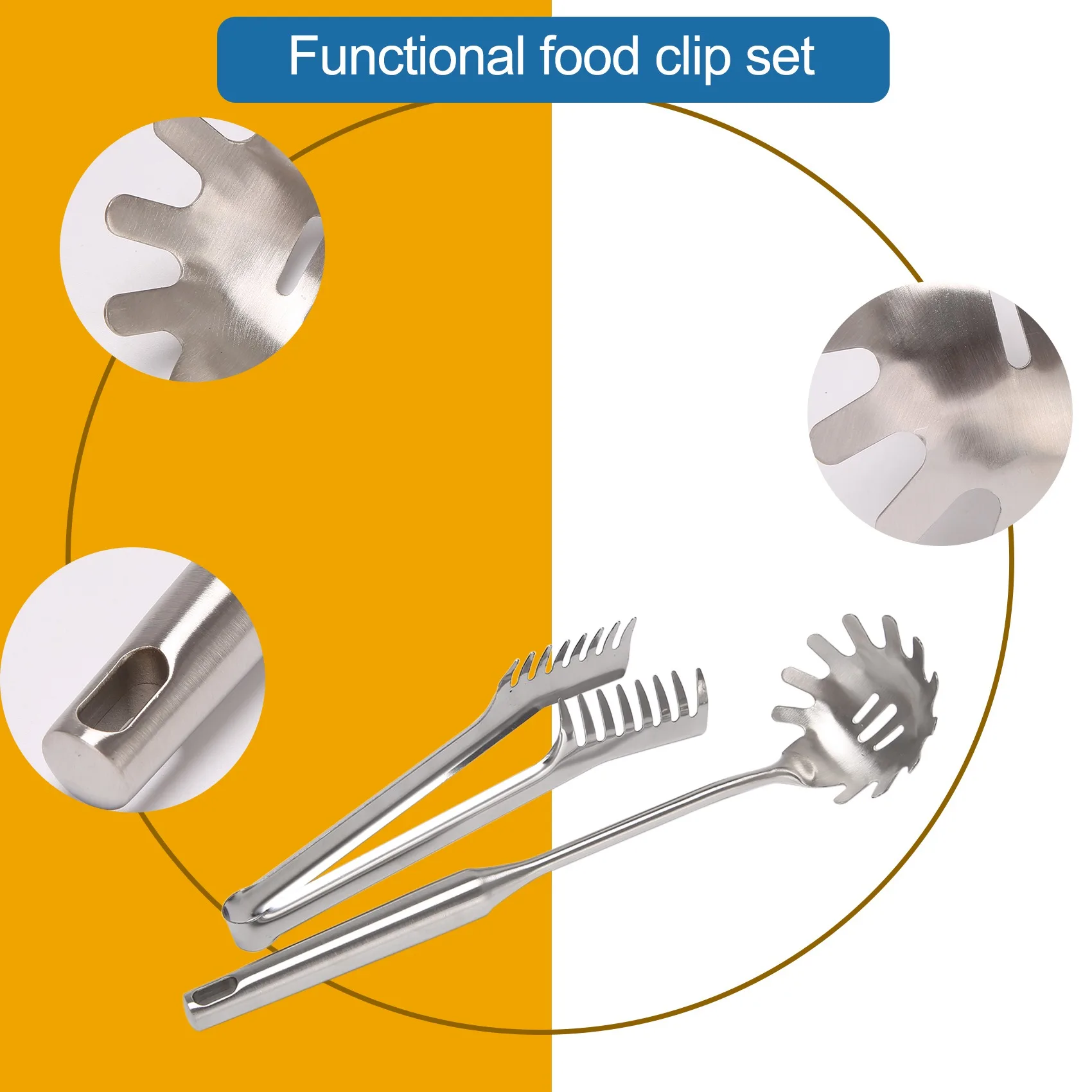 スパゲッティサーバーセット,ステンレス鋼,パスタトング,パスタスプーンフォーク,2個