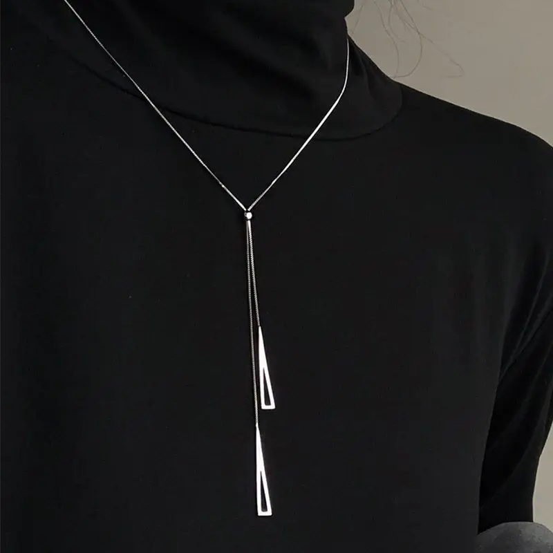 Fashion Adjustable Silver Color Sweater Chain Women'S Long Design New Chinese Style Sweater Chain Wholesale Jewelry Gifts