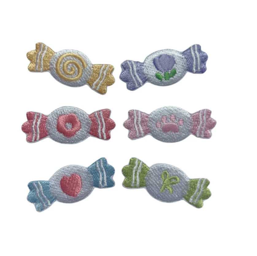 10 Pcs Candies Embroidered Patch Iron On Stick On Clothing Hat Bag Shoe Repair Material Phone Gift Box Decor DIY Accessory