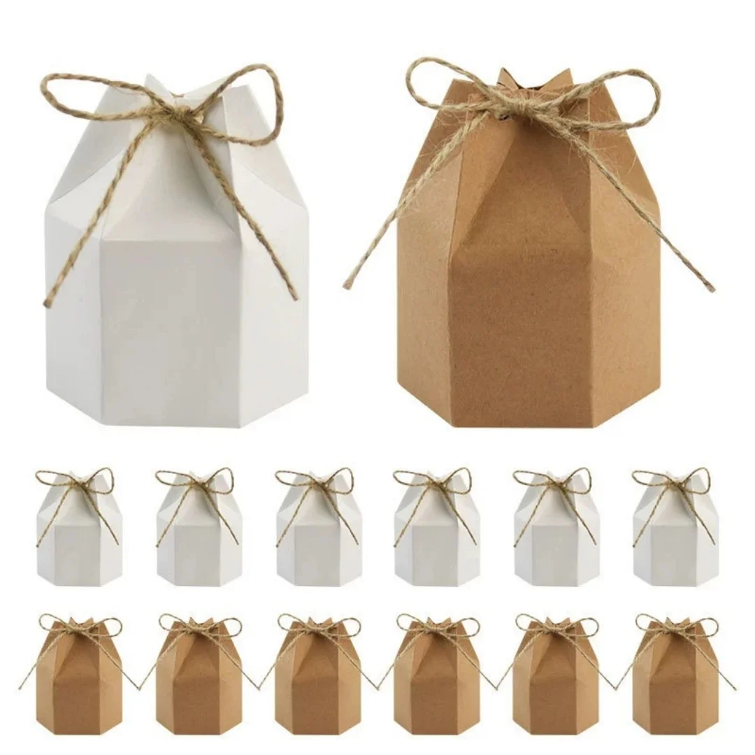 10–30 Stück Retro-Geschenkbox aus Kraftpapier, weiß, braun, für Kekse, Süßigkeiten, Verpackungsbeutel mit Seil, Anhänger, Geburtstag, Hochzeit, Party, Geschenke, Zubehör – Detail 7