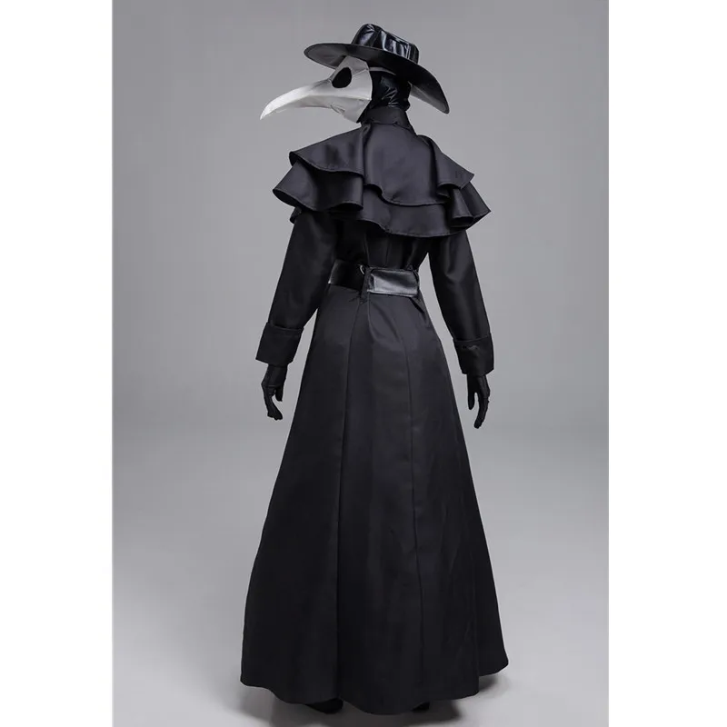 loween Maschera di corvo abbinata genitore-figlio Costume da medico della peste Costume da medico con becco di uccello Vestito in cotone poliestere per spettacoli teatrali