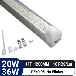 10pcs/lot 4ft 1200mm 36W T8 Integrated double chip LED Tube -High PF 0.95|Flicker-Free|Non-Dimmable |Energy Saving|Long Lifespan