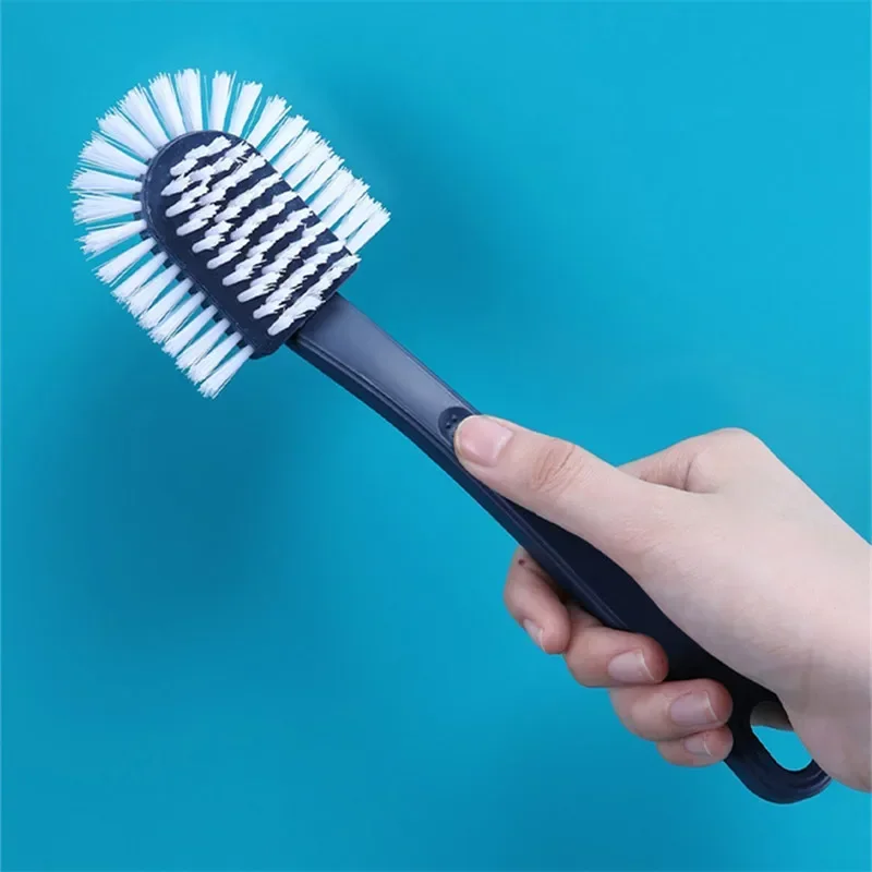 New Household Multifunctional All-round Five-sided Shoe Washing Brush Plastic Long-handled Soft-bristle Shoe Brush Cleaning Bush