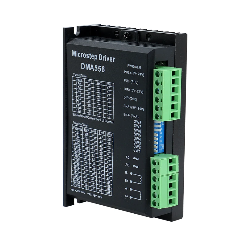 

HLTNC Microstep Driver DMA556 Digital Stepper Driver With 57 86mm Motor Current 1.88-5.6A Built-in 256 Subdivision for CNC