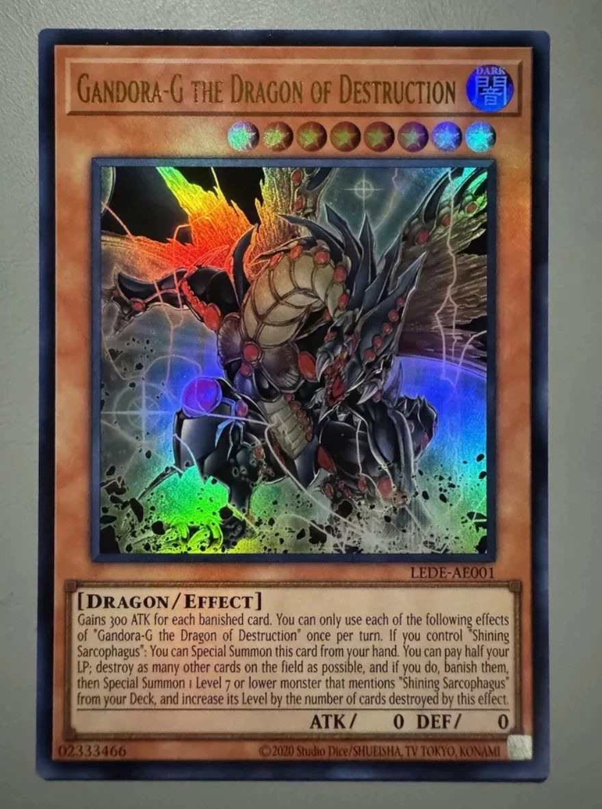 

Yugioh KONAMI Duel Monsters LEDE-AE001 Gandora-G the Dragon of Destruction Ultra Rare Asian English Collection Mint Card