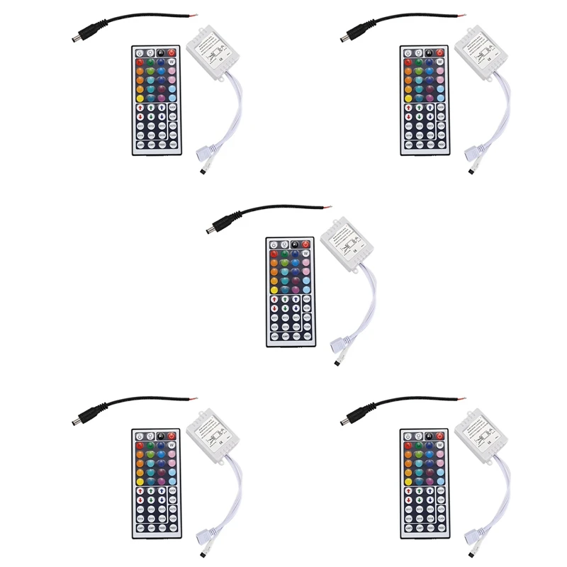 5X 44 Keys Wireless IR Remote Control With Receiver For 5050 3528 RGB SMD LED Strip Light