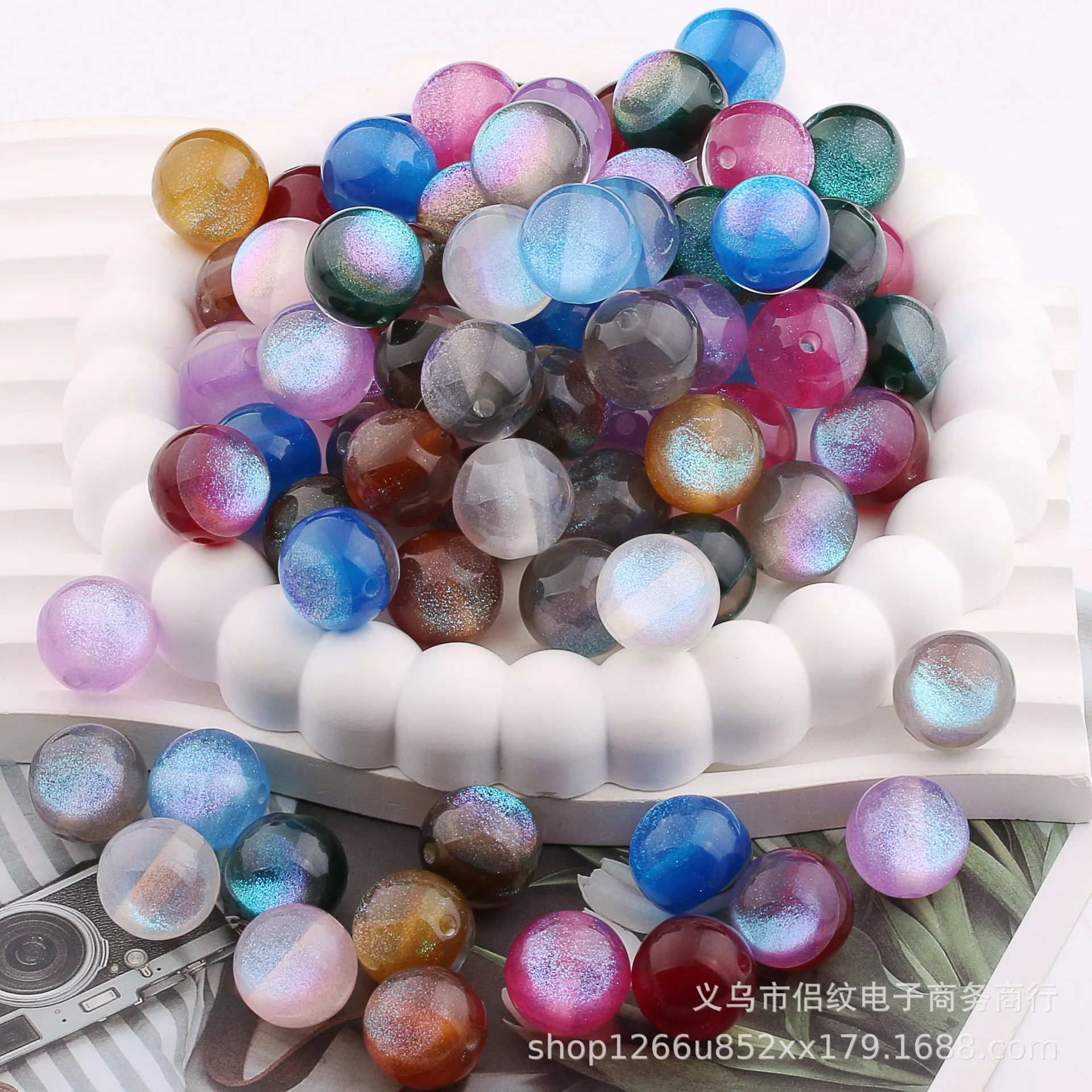 New style 16 millimeter Illusory color Aurora beads for DIY jewelry necklace bracelet making bling under light