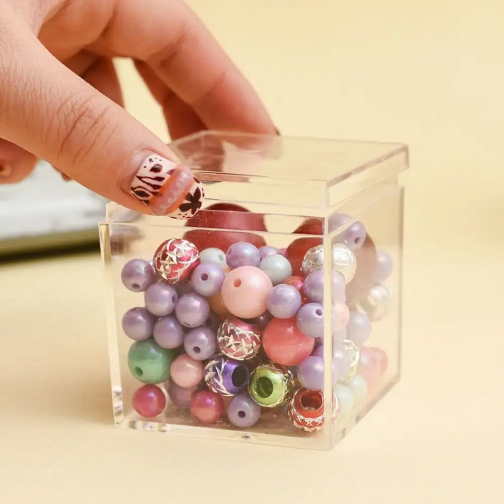 Mini Acrylic Boxes Transparent with Cover Square Packing Box Protection Showcase Dustproof Food Candy Storage Container