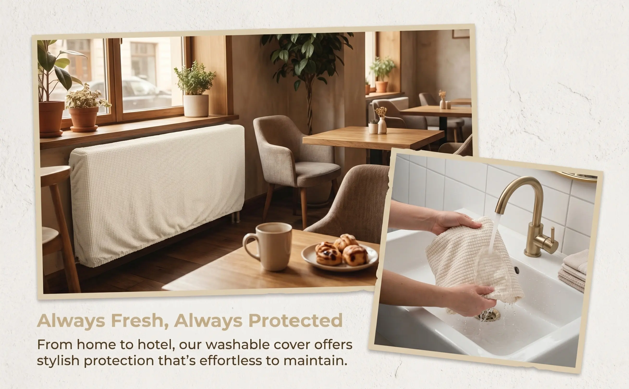 Lightweight Washable Fabric Radiator Cover Reusable Dust Proof Protective Cover for Electric Oil Steam Radiators Indoor Home