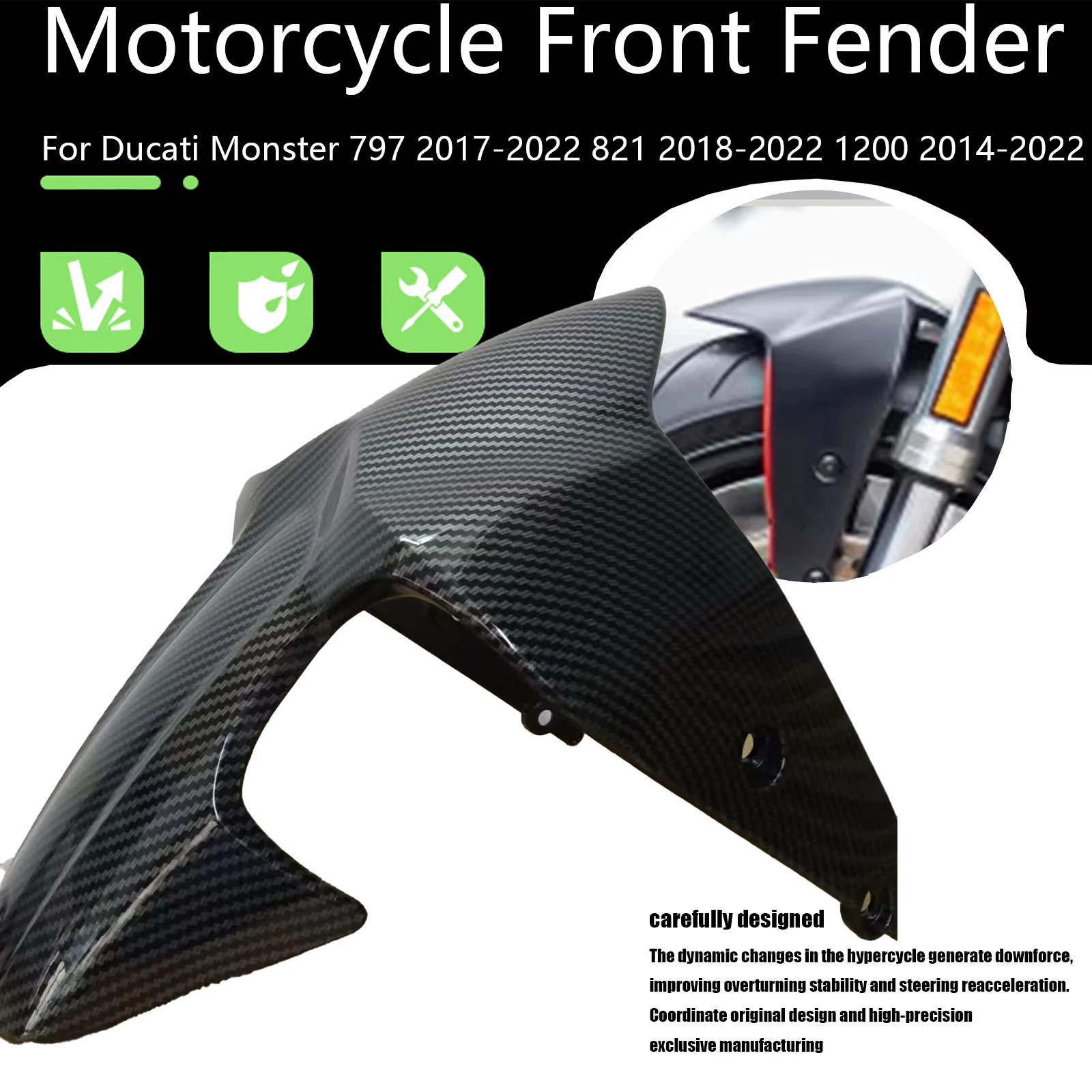 

Motorcycle Parts Wheel Hugger Mudguard Front Fender Fairing For Ducati Monster 797 2017-2022 821 2018-2022 1200 2014-2022