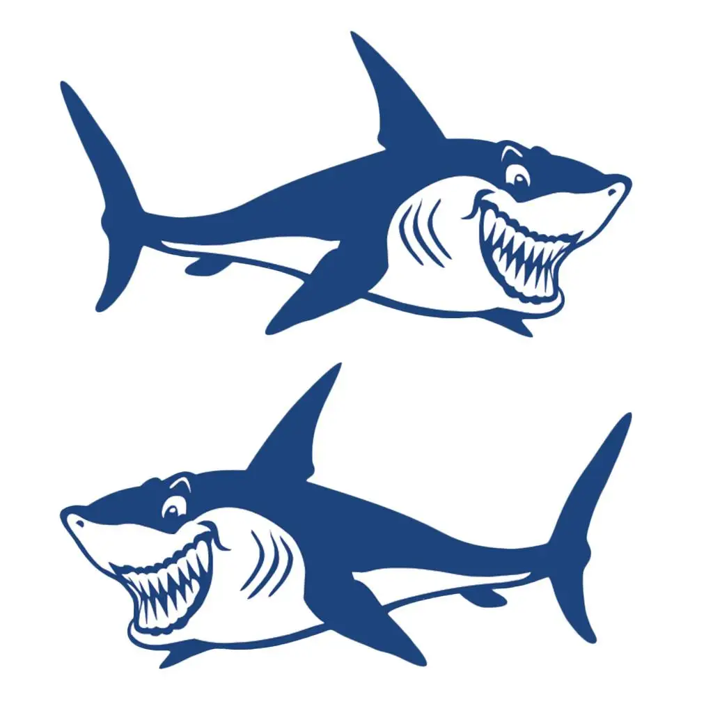 

2 Shark Type Decals Stickers Kayak Canoe Fishing Boat Car Graphics