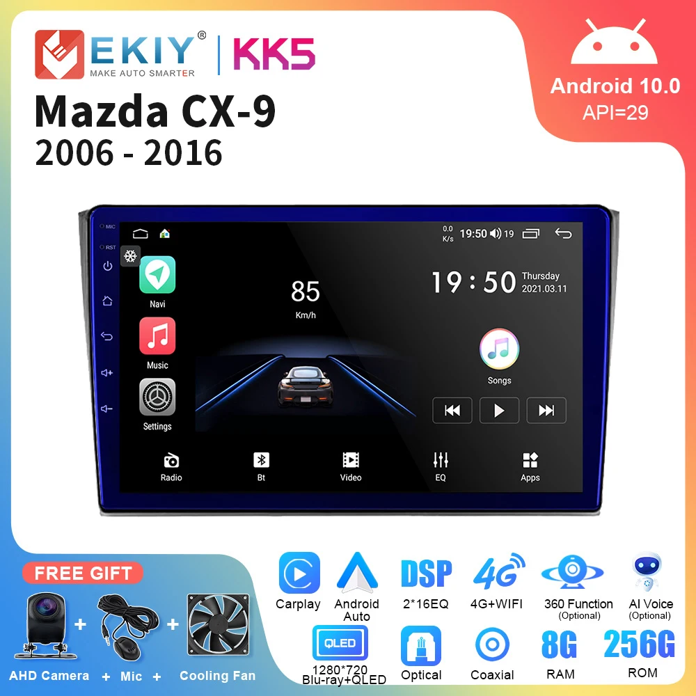 

EKIY KK5 Car Radio For Mazda CX-9 CX 9 CX9 2006-2016 Android Stereo Navigation Head Unit 2Din DVD No DVD Multimedia Video Player