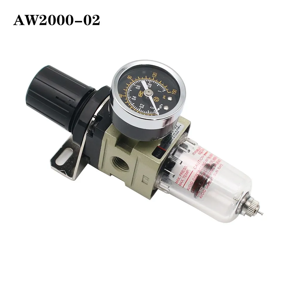 

Pneumatic Air Filter Regulator AW2000-02 1/4'' Manual Drain Type Air Treatment Unit
