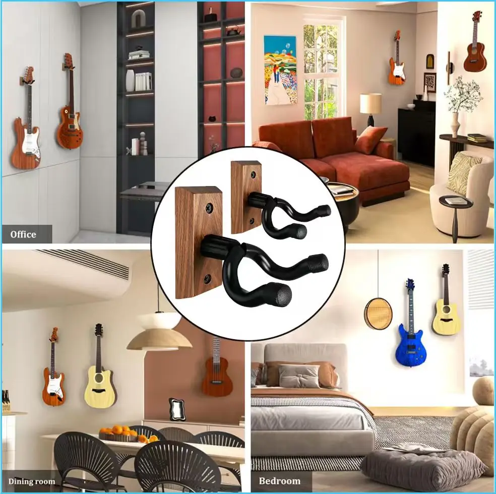 Gitarren-Wandhalterung, Gitarrenhaken Rutschfester Halter Ständer für Akustikgitarre Ukulele Violine Bassgitarre – Detail 8