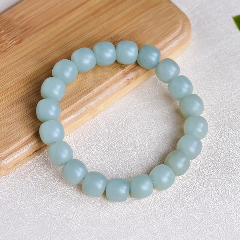 Hetian Jade Qiemo Blue Circle Solid Color Bracelet Accessories Ornaments Diy Wholesale