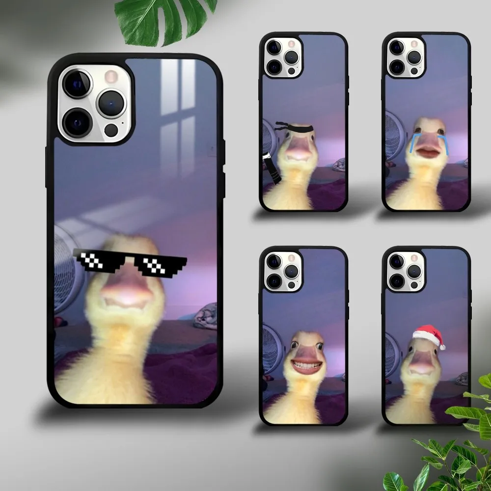 

Cute Funny Lttle Yellow Duck Phone Case For iPhone 16 15 14 13 12 11 Pro Xs Max Mini Plus Celulares Hard Funda