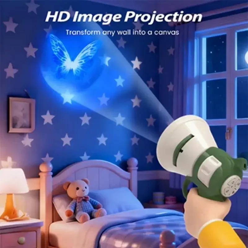 Realistic Abs/Suit/Wing Projection Toy Tri-Functional Projector, Loudspeaker & Voice Recorder, Interactive Fun Gift for 15UB