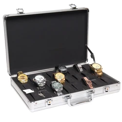 6/10/12/24 Girds Luxury Premium Quality Watch Box Aluminum Alloy Produc Pattern Storage Clock Box Collection Display Gift Boxes
