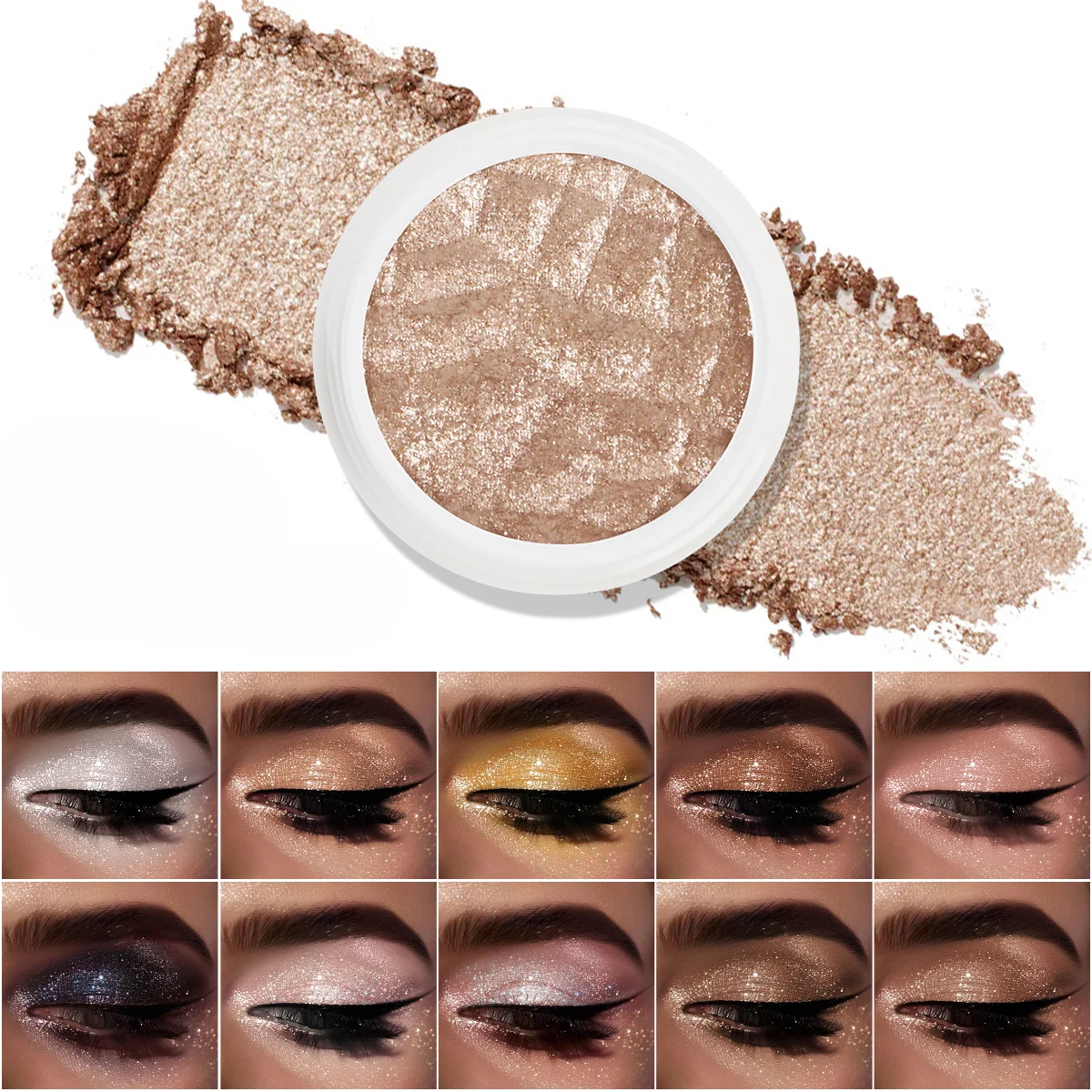 Einfarbig einfach aufzutragen Hochglanz Lidschatten Kartoffel püree Spiegel Perl glanz Glitter Lidschatten Palette